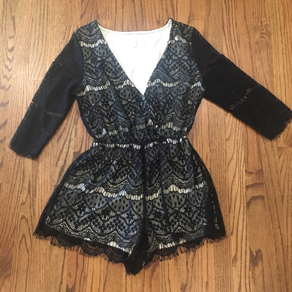 Black Lace Romper from Xhilaration, size Small
